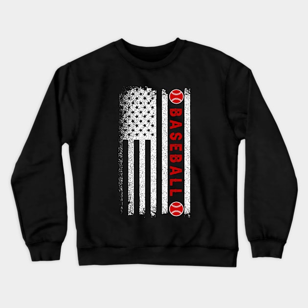 Baseball American Flag Crewneck Sweatshirt by Monosshop